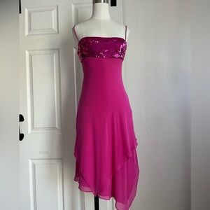 BcbgmaxAzria Sequin Asymmetrical Dress